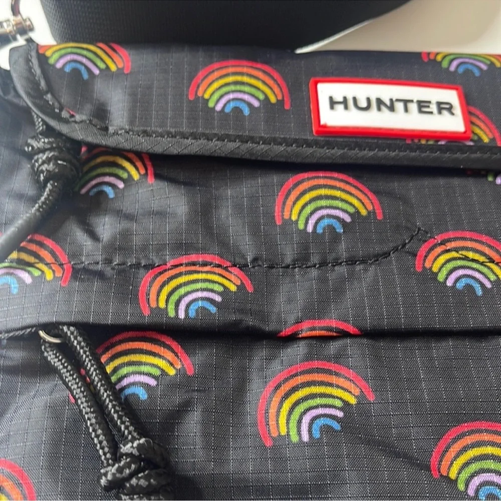 Hunter Original Packable Cross Body Bag Purse. Mini Rainbow Print